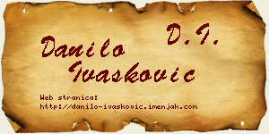 Danilo Ivašković vizit kartica